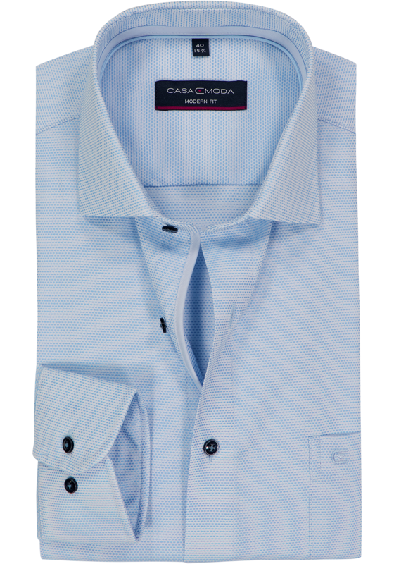 CASA MODA modern fit overhemd, dobby, blauw CASA MODA modern fit overhemd, dobby, blauw